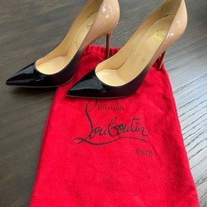 Christian Louboutin So Kate size 38 7US  Black Beige ombré with sole protectors.